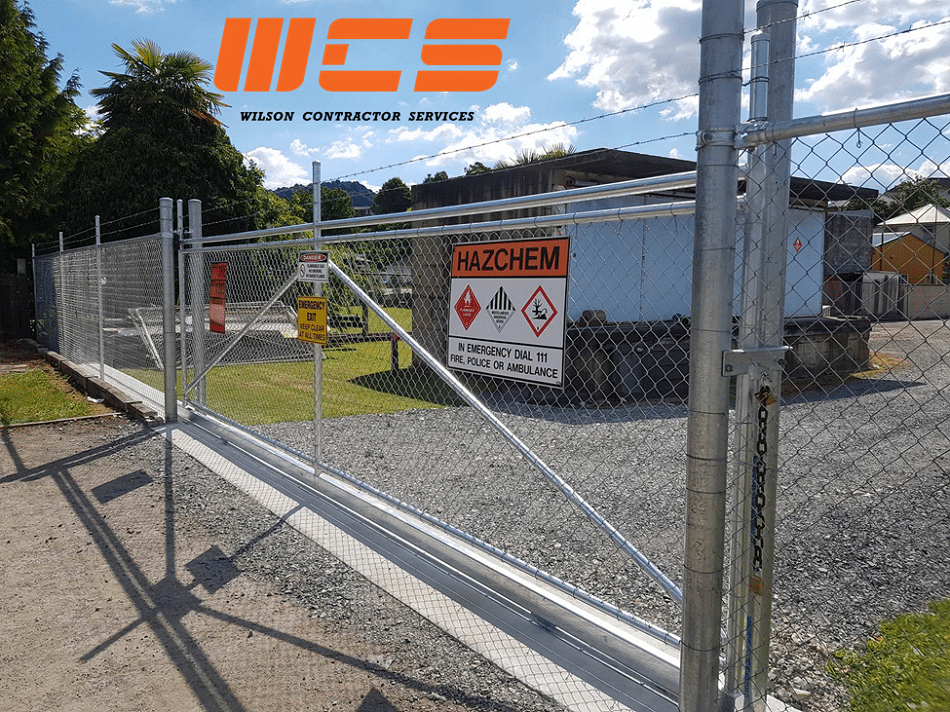 WCS Galv Chainlink with Barbwire topper Security Sliding Gate