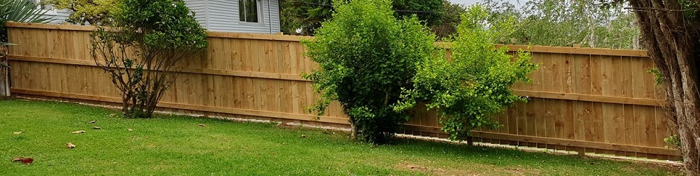 Sloped timber fence